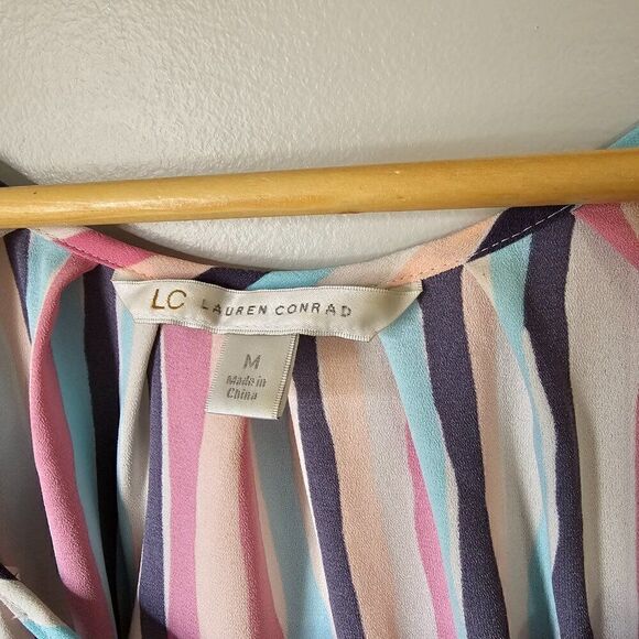 EUC LC LAUREN CONRAD STRIPED SHORT SLEEVES SWING STYLE SHORT DRESS SIZE M - Picture 15 of 16